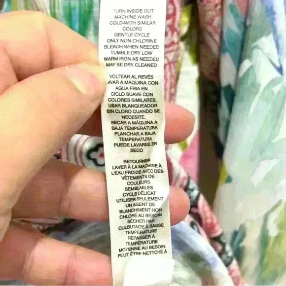 Chico’s Tropical Print Blouse Size 3 - Picture 7 of 8